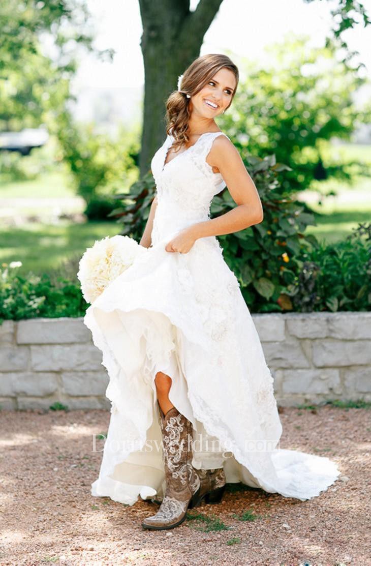 Western Wedding Dresses: 15 Styles That Are Fashionably Ever After | Two  piece wedding dress, Western wedding dresses, Country wedding dresses